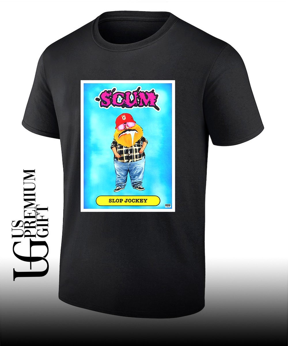 Slop Jockey Scum Gritty parody mascot trading card art shirt