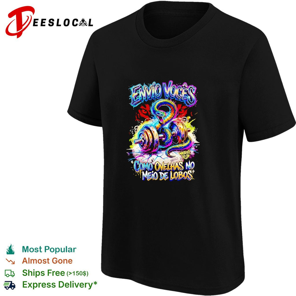 Snake Envio Vocês Como Ovelhas no Meio de Lobos Mateus 10 16 graffiti style shirt