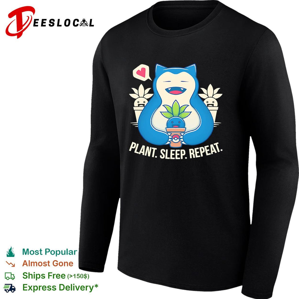 Snorlax plant sleep repeat shirt