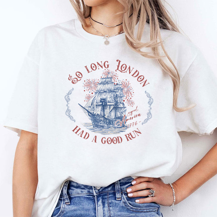 So Long London Have A Good Run Signed America 1776 Shirt