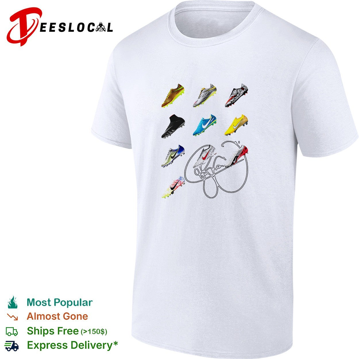Soccer cleats collage signature shirt