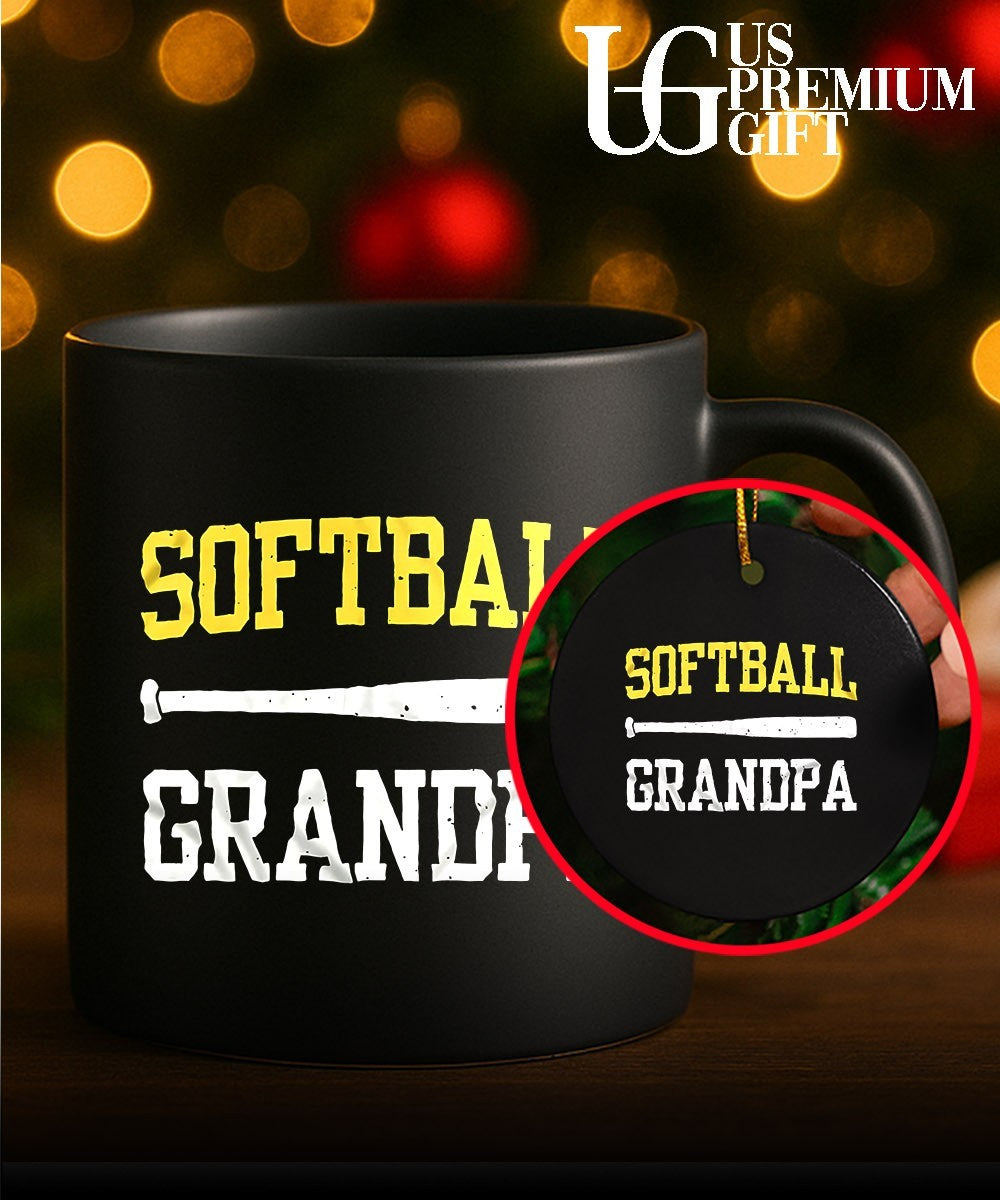 Softball Grandpa Crossed Bats Proud Grandfather Game Day shirt