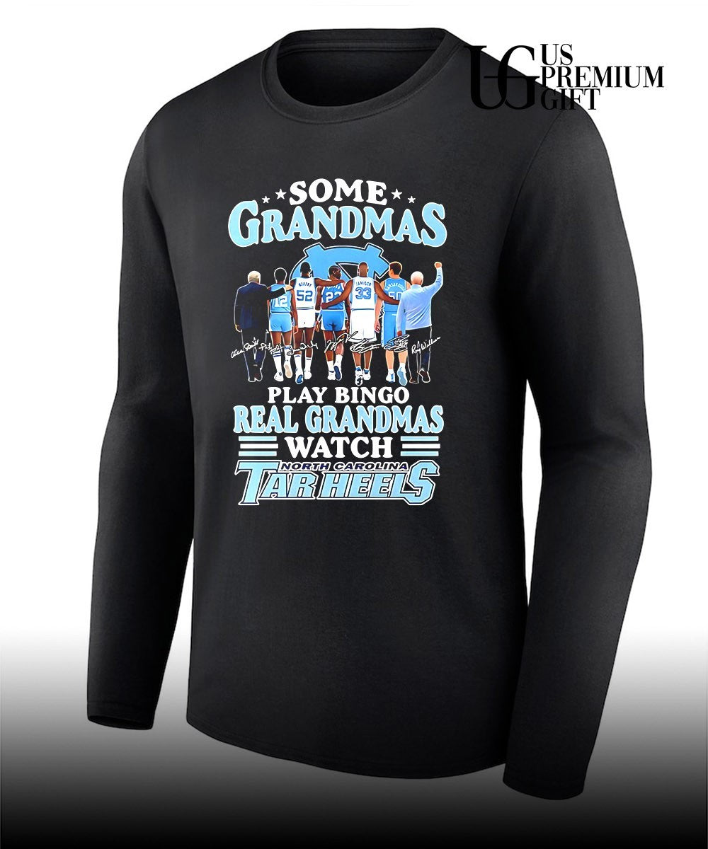 Some Grandmas play bingo real grandmas watch North Carolina Tar Heels signature shirt