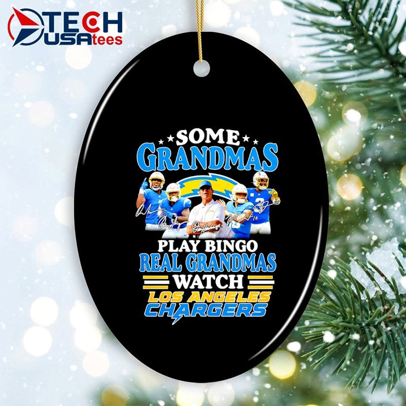 Some grandmas play bingo real grandmas watch Los Angeles Chargers signatures shirt