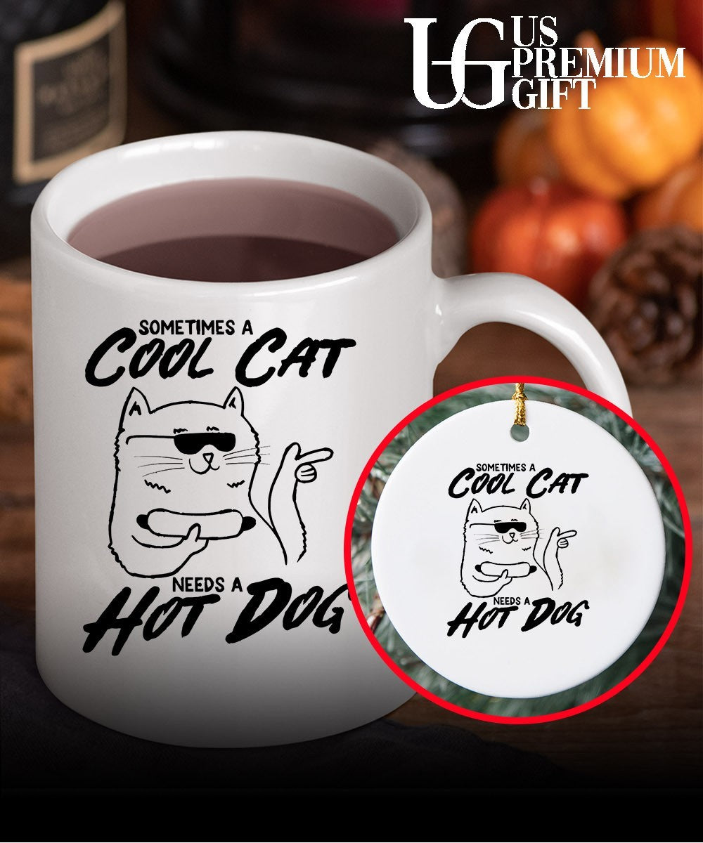Sometimes a cool cat a needs a hot dog shirt