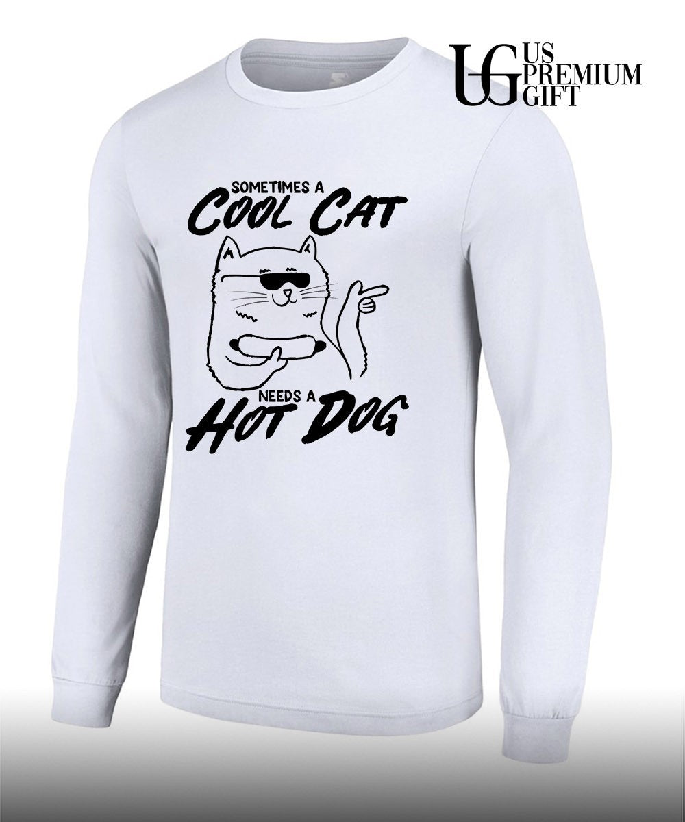 Sometimes a cool cat a needs a hot dog shirt