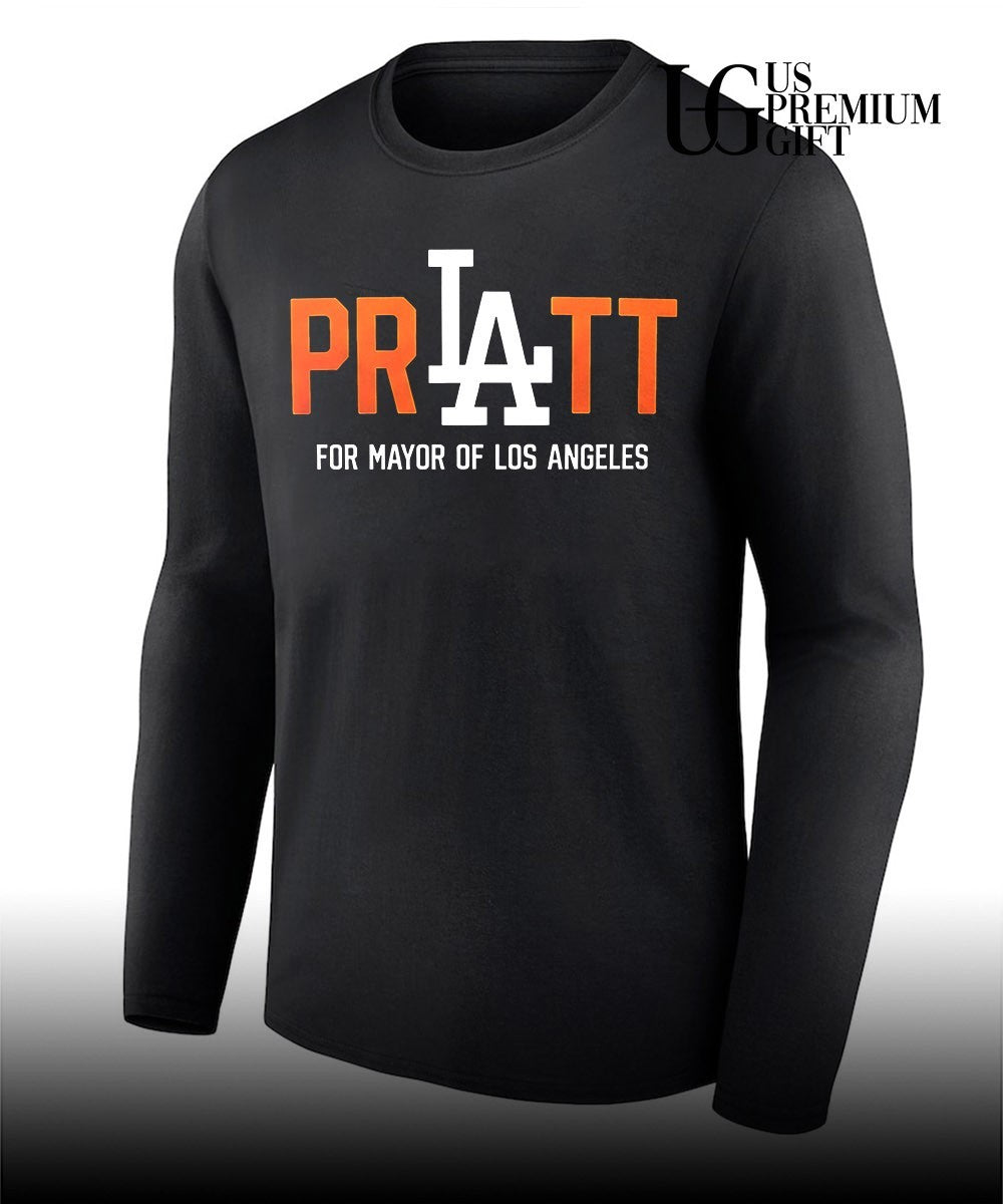 Spencer Pratt wearing Pratt For Mayor Of Los Angeles 2026 shirt