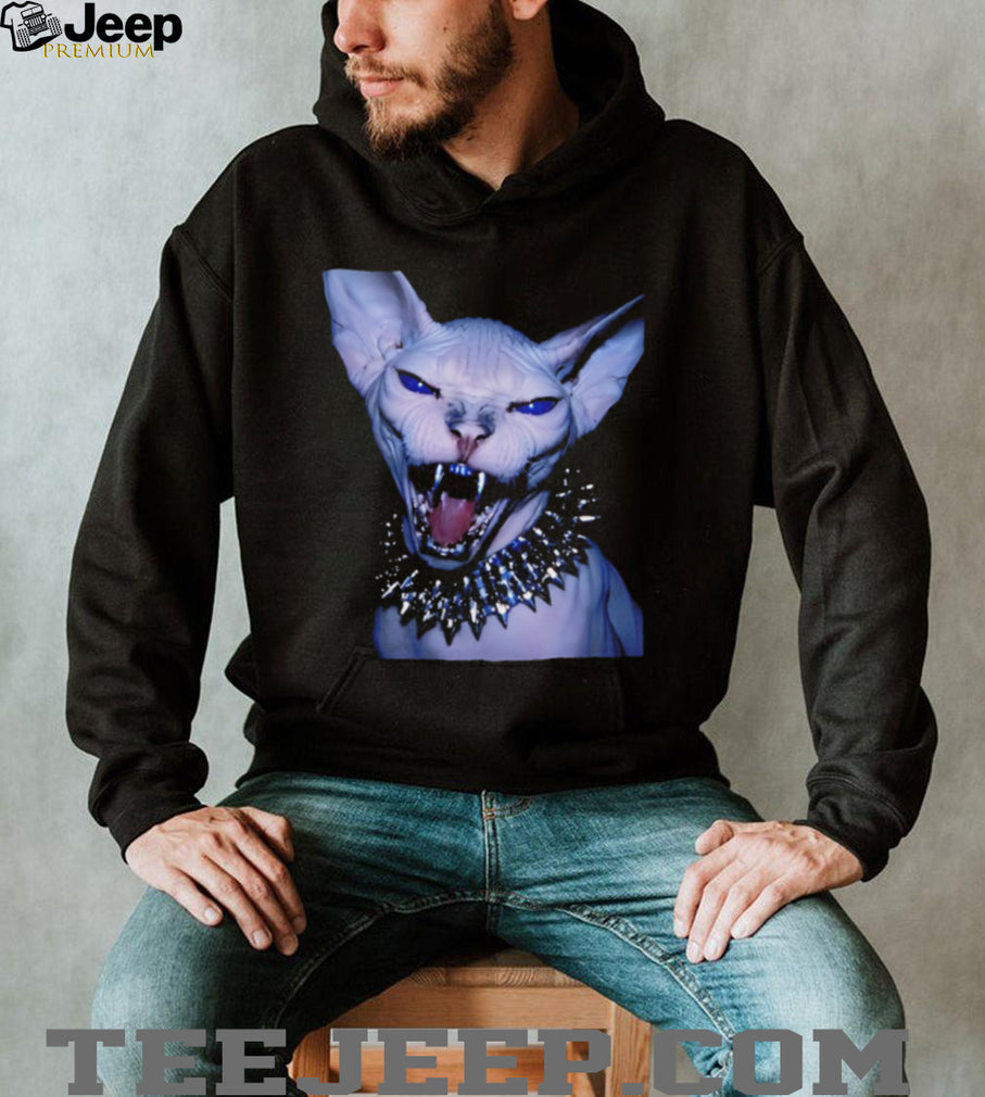 Sphynx cat spiky collar no soul shirt