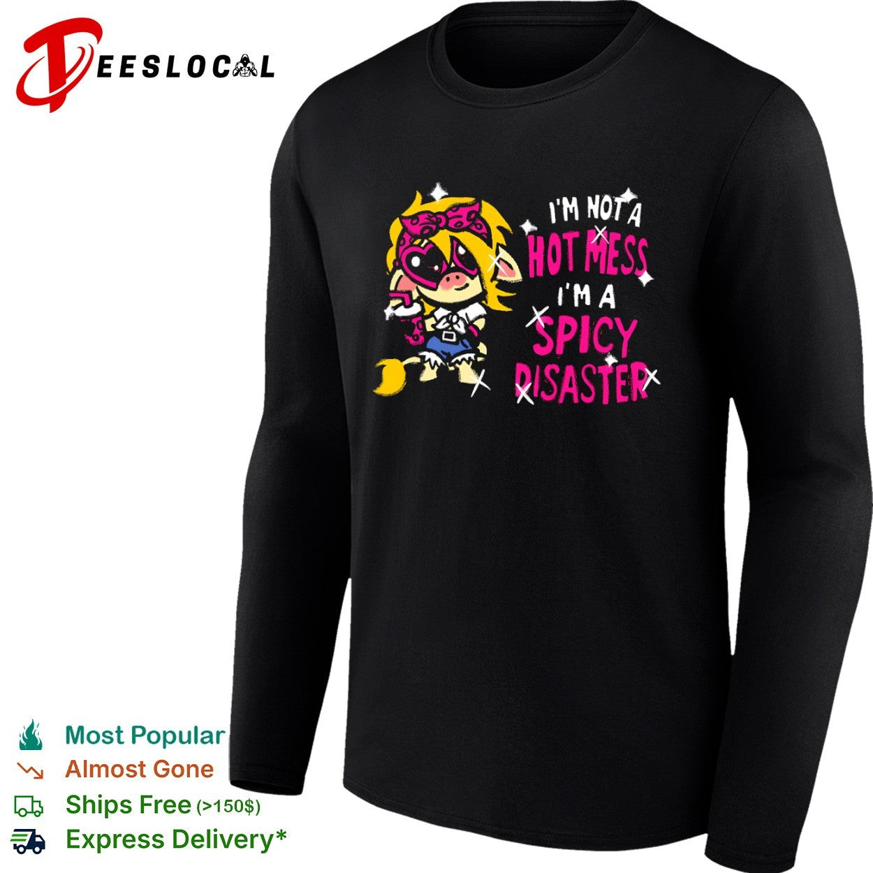 Spicy Disaster I am not a hot mess chibi cow shirt