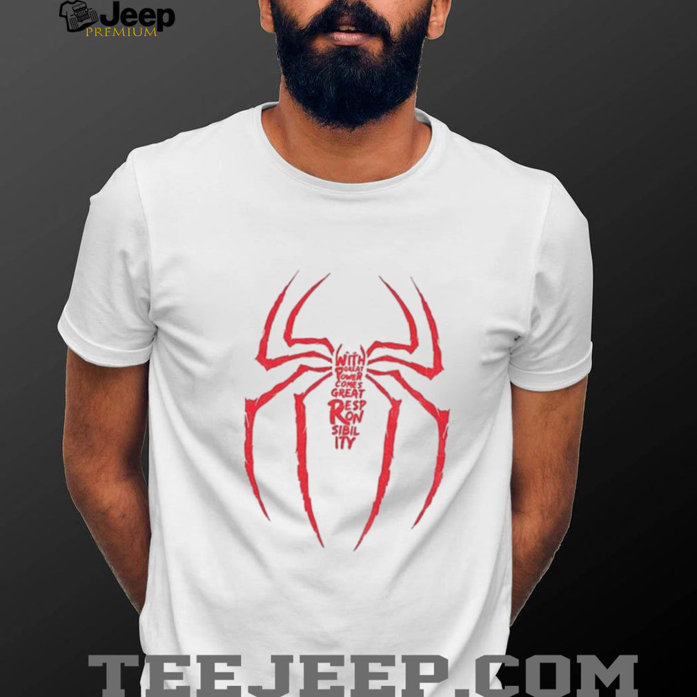 Spiderman Great Responsibility Superhero Quote shirt