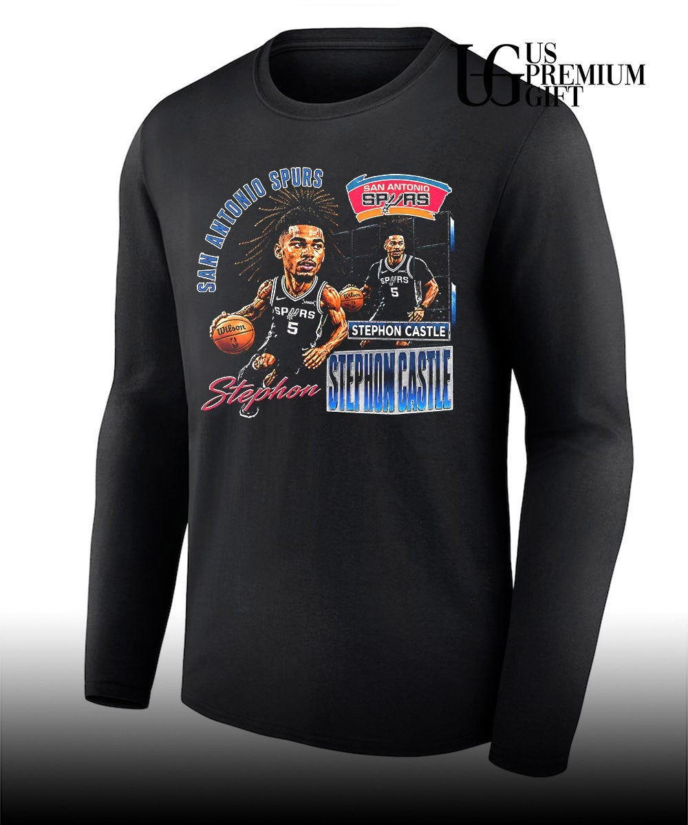 Stephon Castle San Antonio Spurs NBA Basketball Player caricature shirt