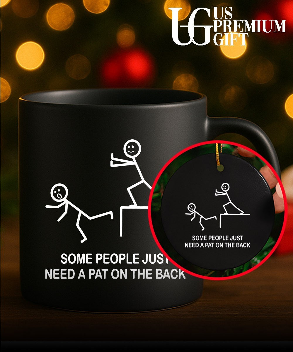 Stick figures push person off cliff some people just need a pat on the back shirt