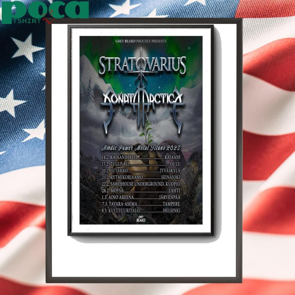 Stratovarius Poster Nordic Power Metal Titans Tour 2025 shirt