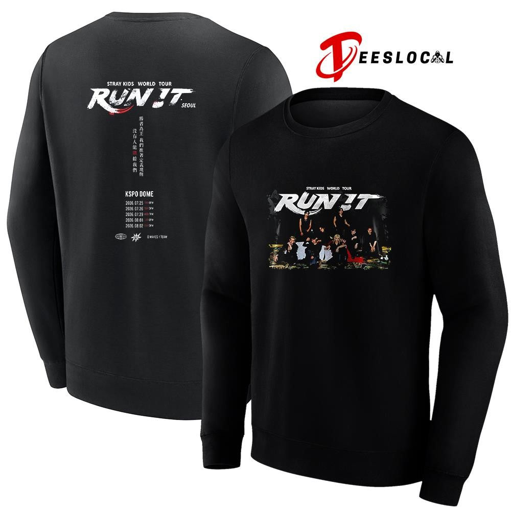 Stray Kid run it dates graphic shirt