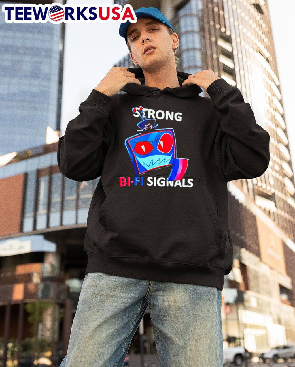 Strong Bi-Fi Signals Vox Hazbin Hotel T-Shirt