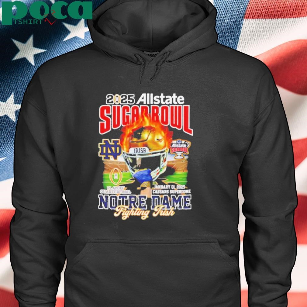 Sugar Bowl 2025 Notre Dame Fighting Irish helmet shirt