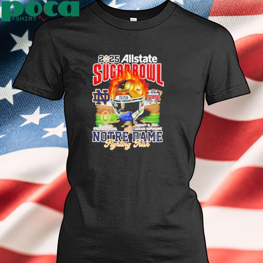 Sugar Bowl 2025 Notre Dame Fighting Irish helmet shirt