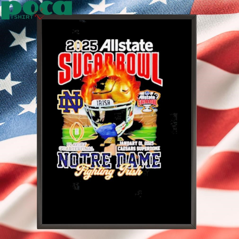 Sugar Bowl 2025 Notre Dame Fighting Irish helmet shirt