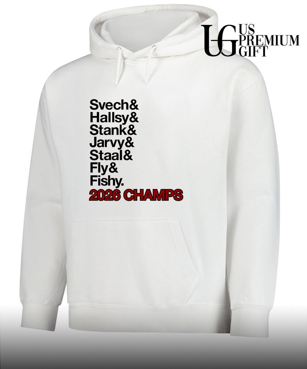 Svech and Hallsy and Stank and Jarvy and Staal and Fly and Fishy Carolina Hurricanes Hockey Ampersand Champs 2026 shirt