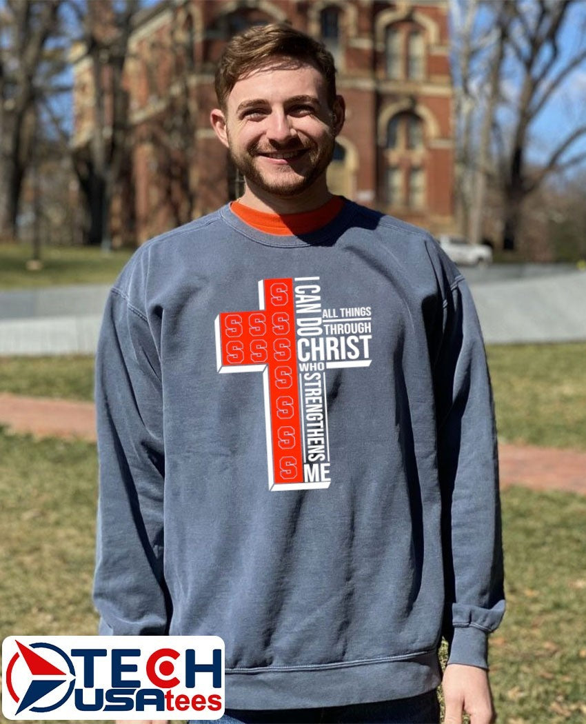 Syracuse Orange Women’s Basketball cross I can do all things through christ who strengthens me shirt