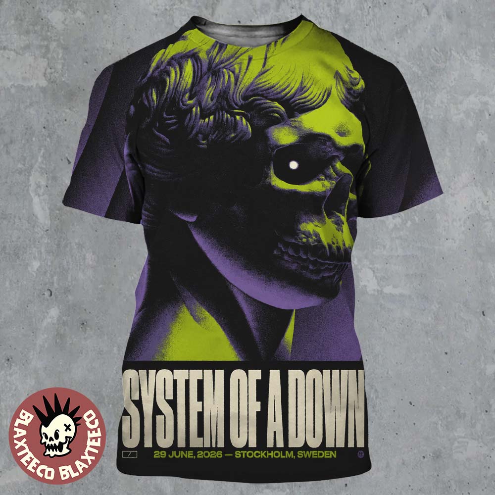 System Of A Down Stockholm Sweden 2026 Venue Poster At Strawberry Arena On 29 June 2026 All Over Print Shirt
