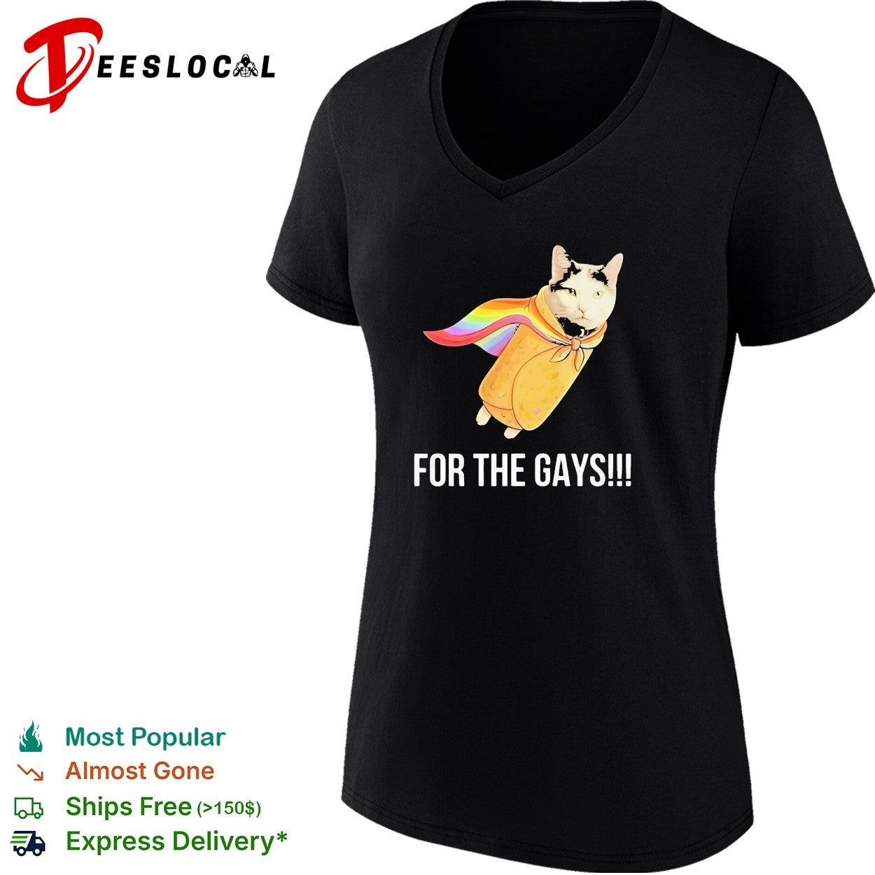 Taco Cat Pride Flag For The Gays funny shirt