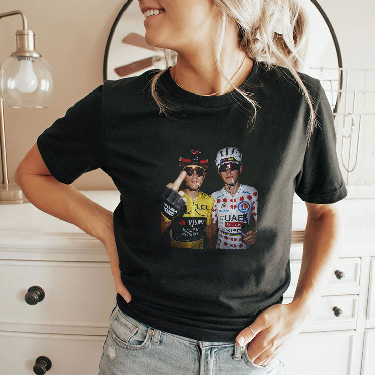Jonas Vingegaard & Tadej Pogacar Smoking Middle Finger T Shirt