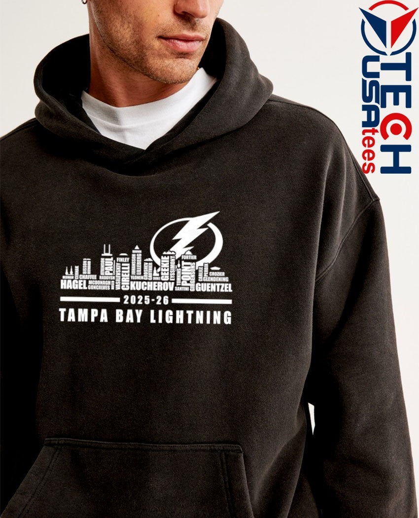 Tampa Bay Lightning 2025-2026 Season players name skyline shirt