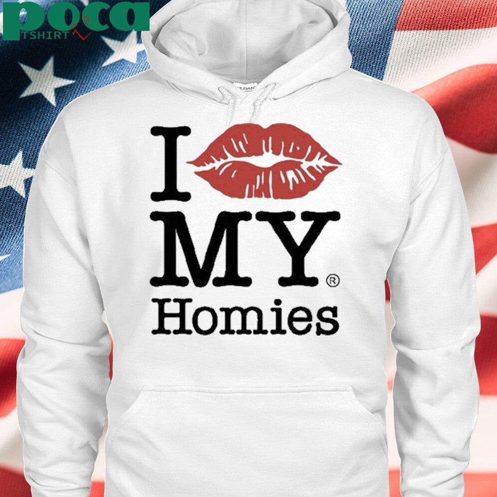 Tan Clemons Wearing I Love My Homies Shirt