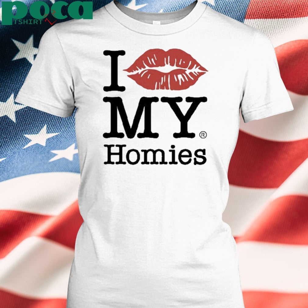 Tan Clemons Wearing I Love My Homies Shirt