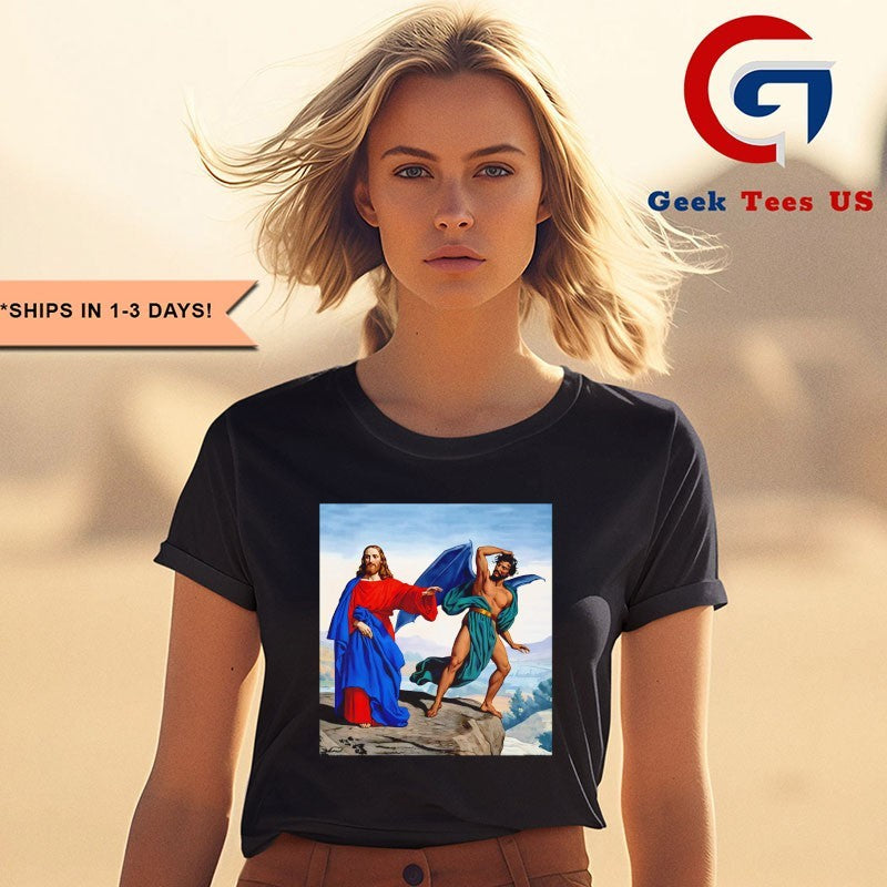Temptation of Christ Jesus vs Satan T-shirt