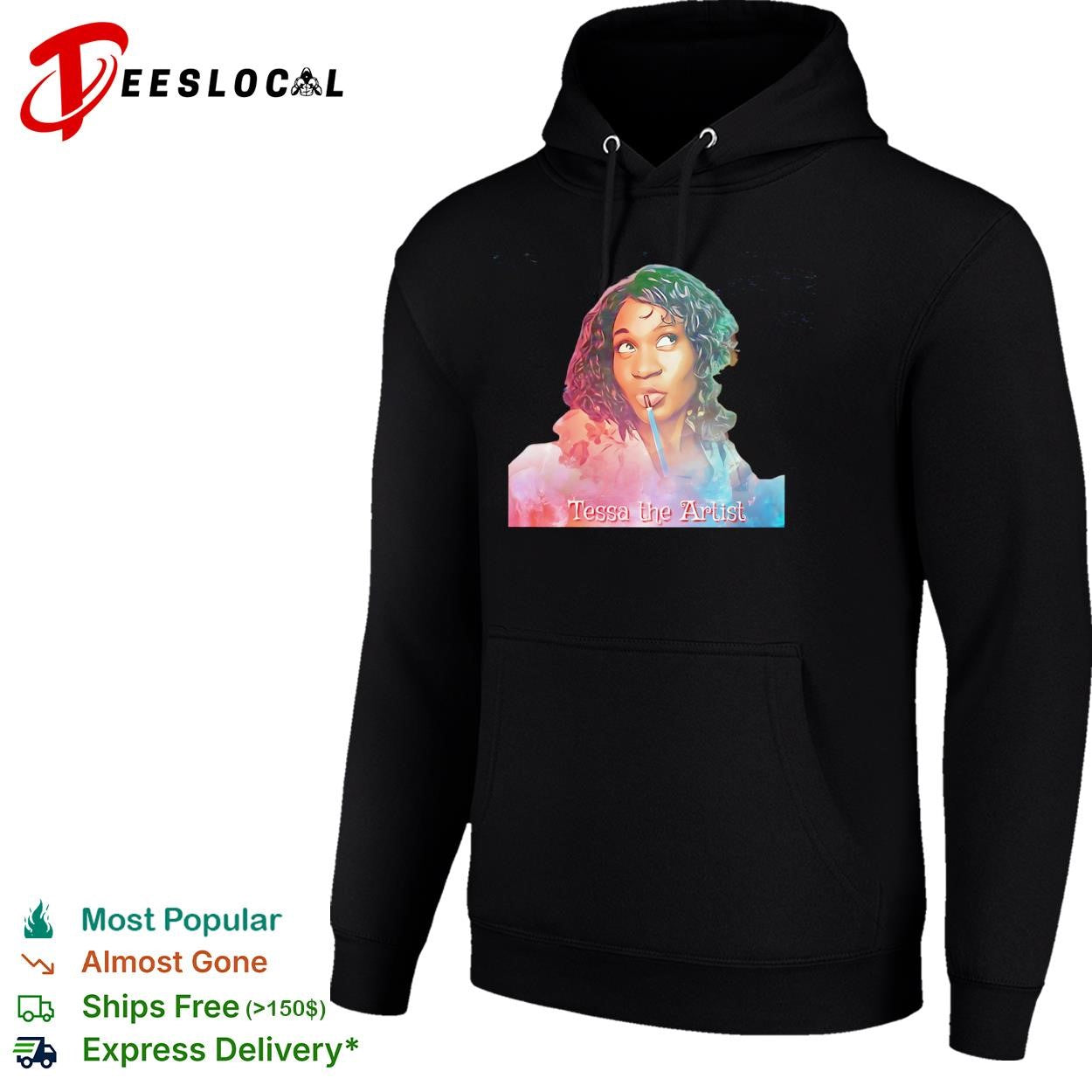 Tessa the Artist girl painting stylized portrait shirt