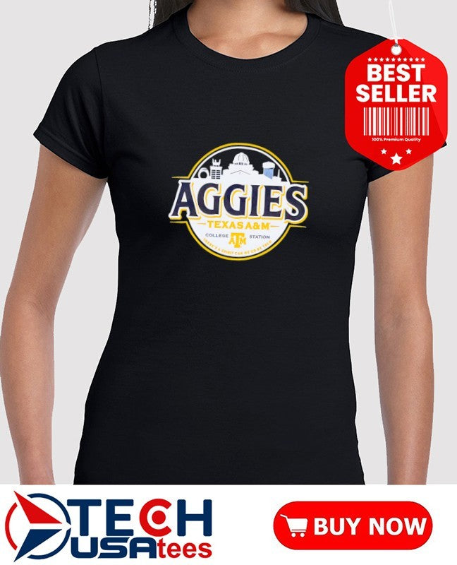 Texas A and M Aggies College Station X Brewed Light logo shirt