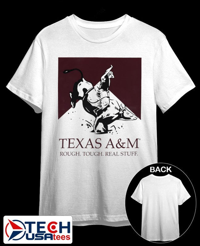 Texas A and M Aggies Rough Tough Real Stuff Bull Rider shirt