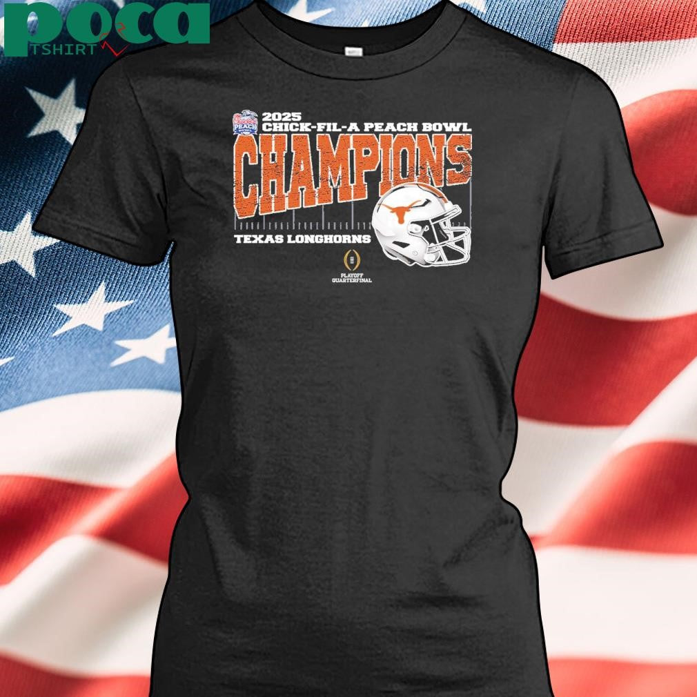 Texas Longhorns 2025 Chick fil A Peach Bowl Champions College Football Playoff Quarterfinal Vintage Style With Helmet shirt