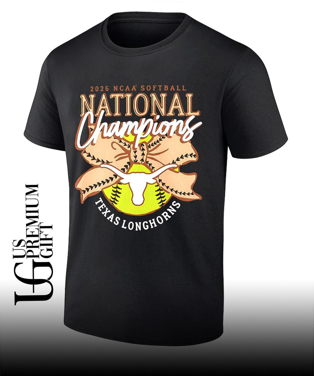 Texas Longhorns 2026 NCAA Softball National Champions Bow logo shirt