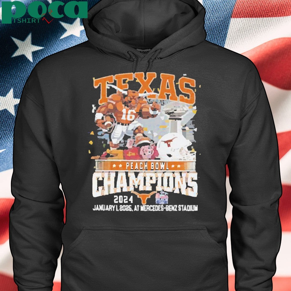 Texas Longhorns Peach Bowl 2024 Champions Mercedes Benz Stadium Shirt