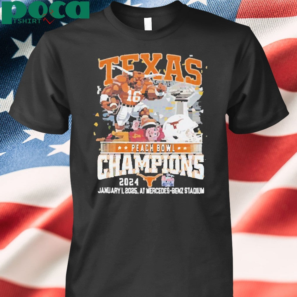 Texas Longhorns Peach Bowl 2024 Champions Mercedes Benz Stadium Shirt