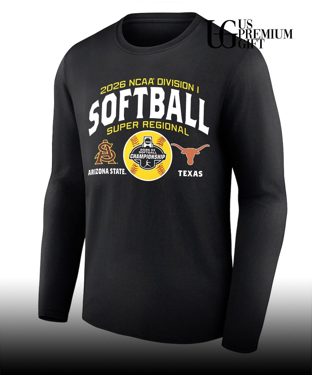 Texas Longhorns and Arizona State Sun Devils 2026 NCAA Division I Softball Super Regionals shirt