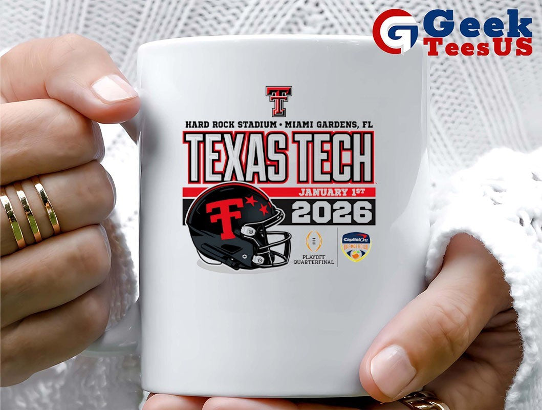 Texas Tech Red Raiders 2026 CFP Quarterfinal Capital one Orange bowl helmet shirt