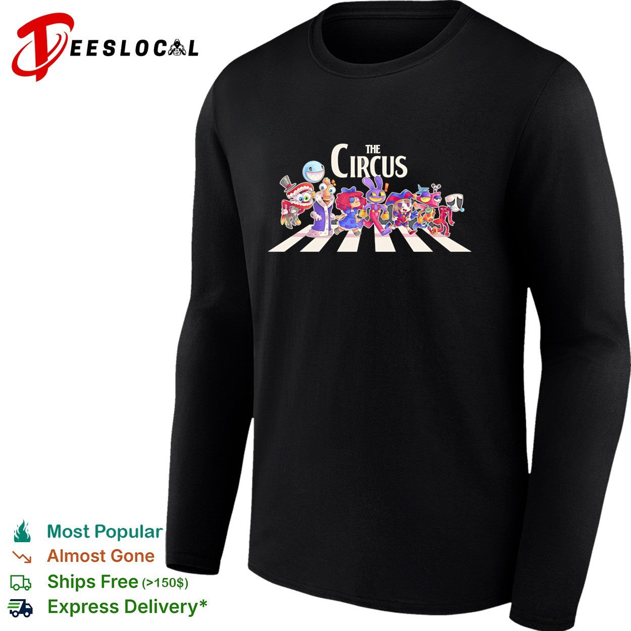 The Circus characters from The Amazing Digital Circus crossing road shirt