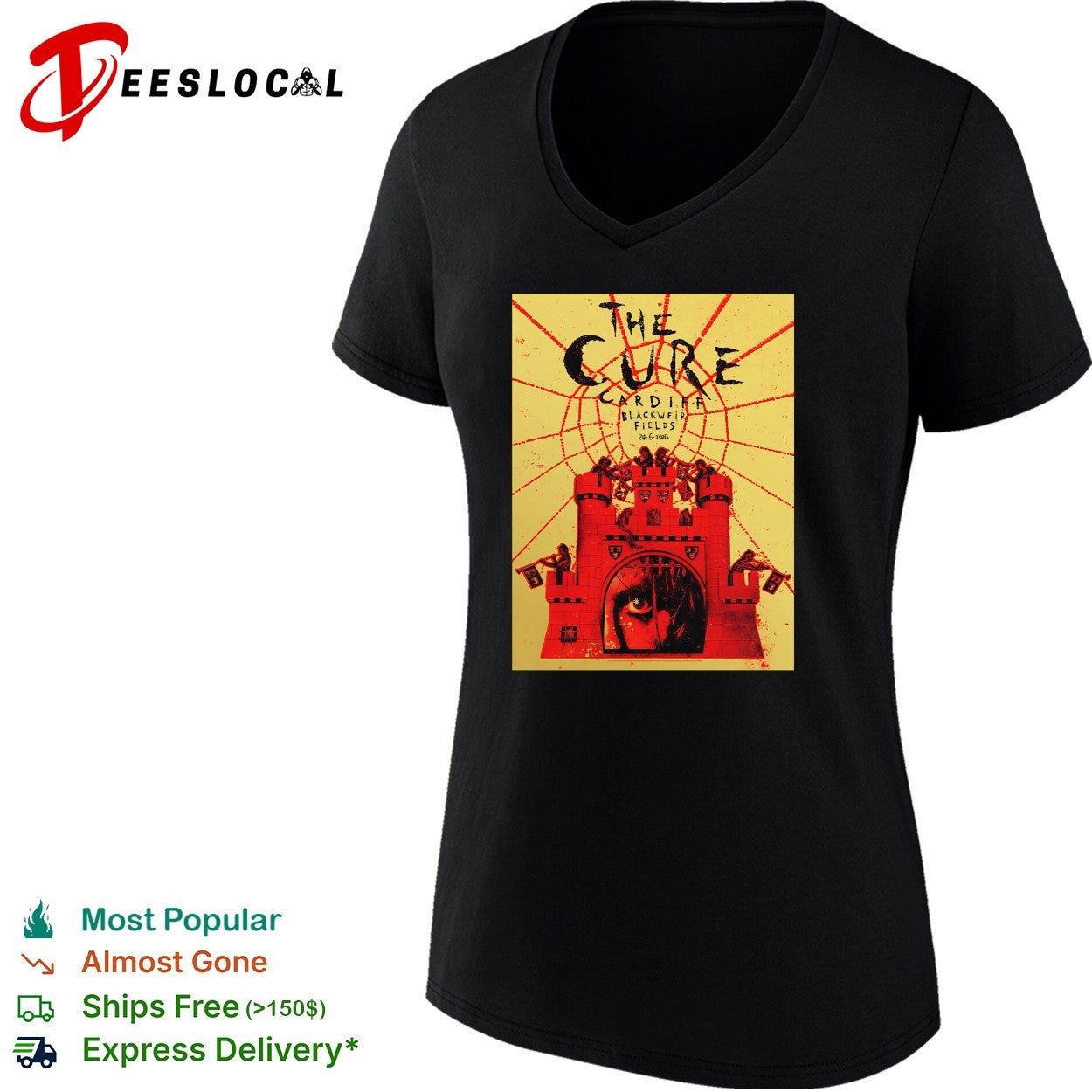 The Cure Cardiff Blackweir Fields poster shirt