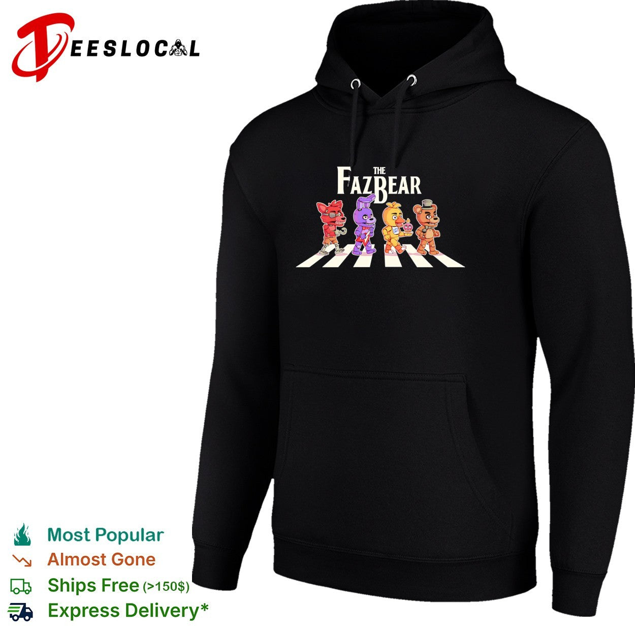 The Fazbear Foxy Bonnie Chica and Freddy crossing road shirt