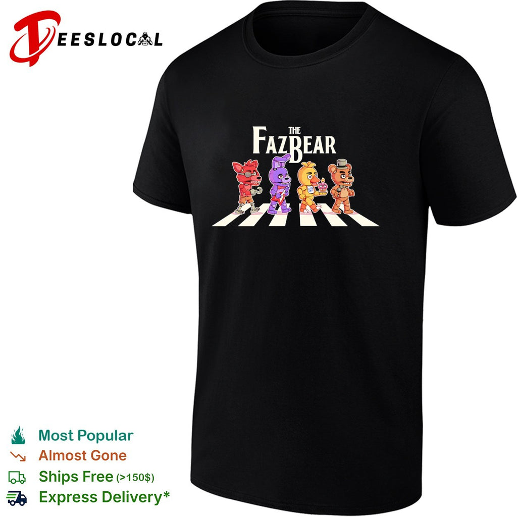 The Fazbear Foxy Bonnie Chica and Freddy crossing road shirt