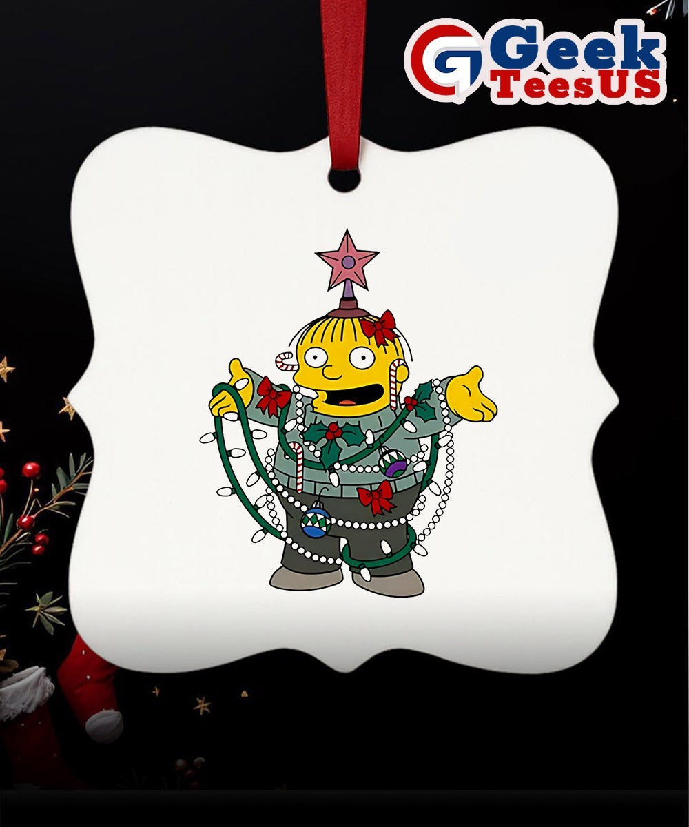 The Simpsons Ralph Wiggum Christmas lights Ralph pose Ornament