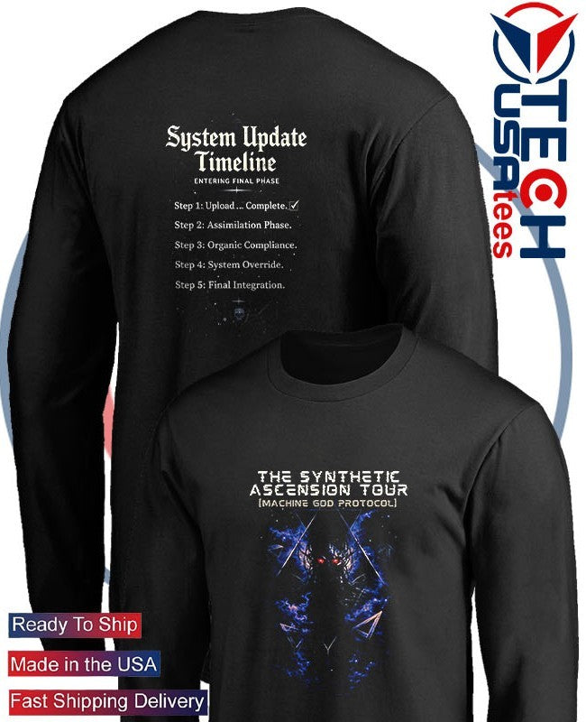 The Synthetic Ascension Tour Machine God Protocol graphic shirt