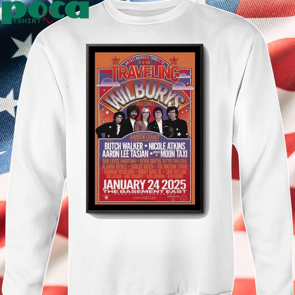 The Traveling Wilburys January 24, 2025 The Basement East Nashville Poster shirt