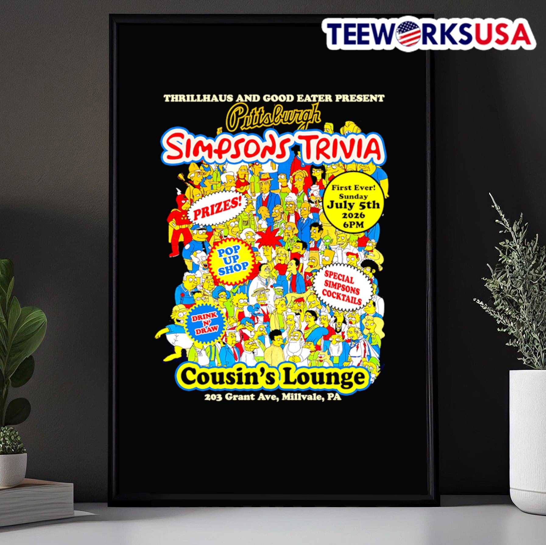 Thrillhaus And Good Eater Present Pittsburgh Simpsons Trivia Shirt