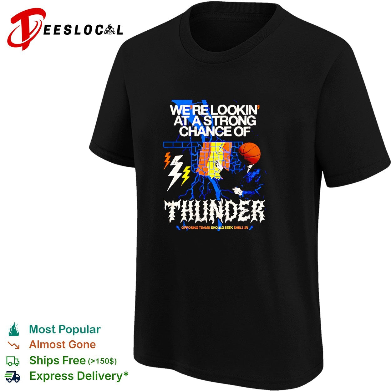 Thunder strong chance weather forecast shirt