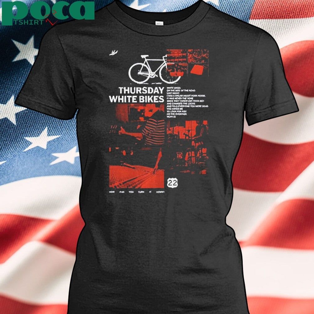 Thursday Band White Bikes Black Shirt